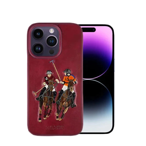 iPhone 14 Pro/14 Pro max uchun "jockey" Santa Barbara Polo qizil bezakli g'ilofi sotib olish
