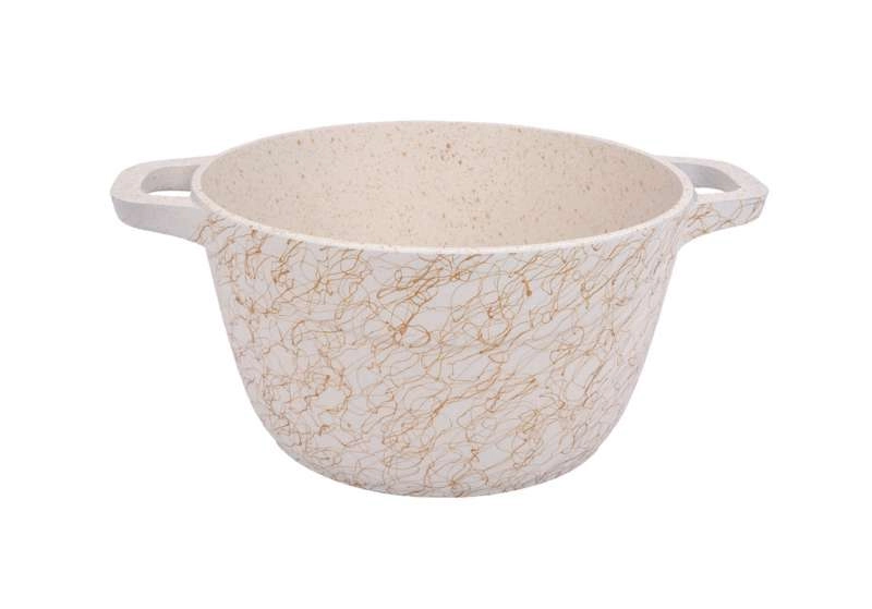 Кастрюля 3,5л со стеклянной крышкой, АП линия "Грация" (белый/золото) в Узбекистане