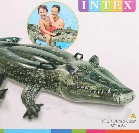 Intex 57551 Puflanadigan o'yinchoq chavandoz "Real alligator" O'zbekistonda