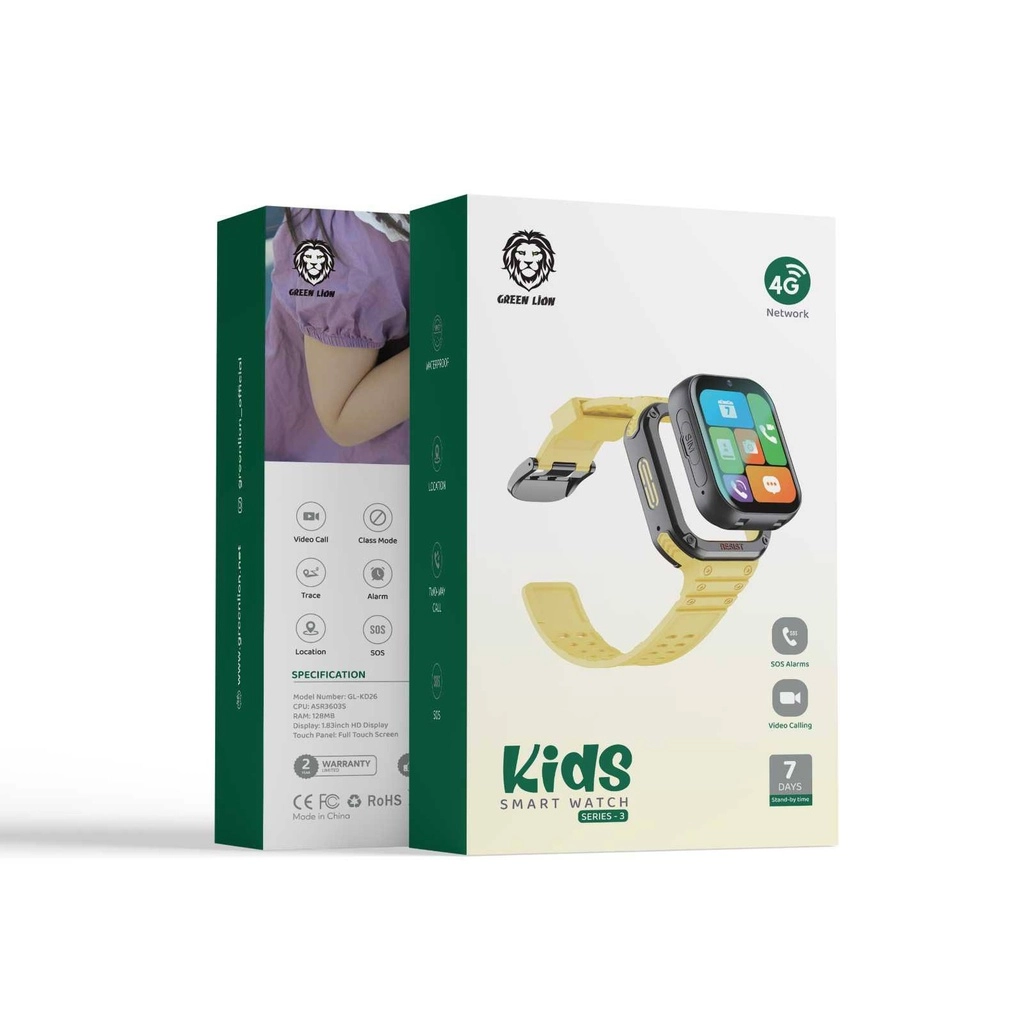 Смарт часы Green Lion 4G Kids Smart Watch Series 3 желтый купить