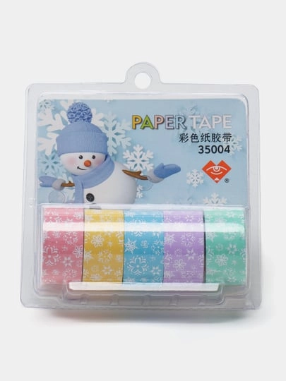 Набор декоративных бумажных лент "Снеговик", 5 штук в Узбекистане