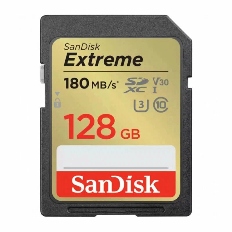 SanDisk Extreme SDXC UHS-I Class 10 V30 180MB/s 128GB xotira kartasi sotib olish