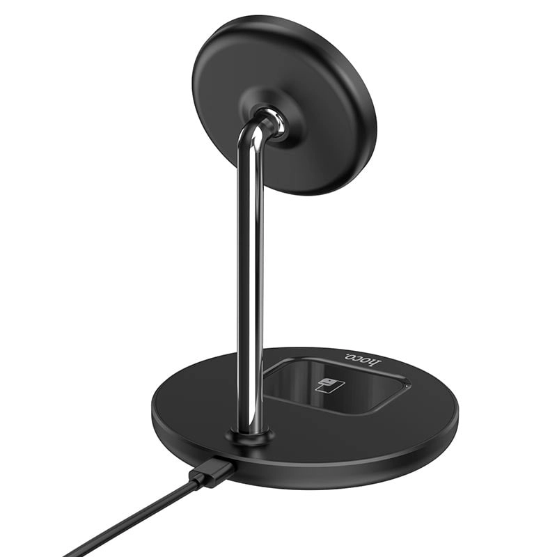 Магнитное беспроводное зарядное устройство Hoco S23 2-in-1, Magnetic charging bracket, 15W, черный недорого