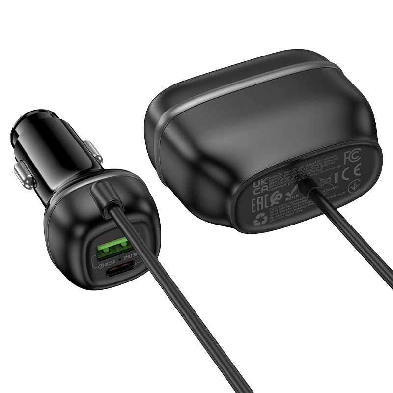 Автомобильное зарядное устройство Hoco Z59 Rank 240W Car Charger - черный рассрочка