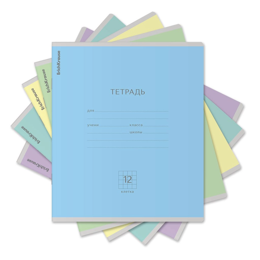 O&lsquo;quvchilarning maktab daftari ErichKrause klassik Bright assortimenti 56577, 12 varaq, chizg&lsquo;ich, 1 dona sotib olish