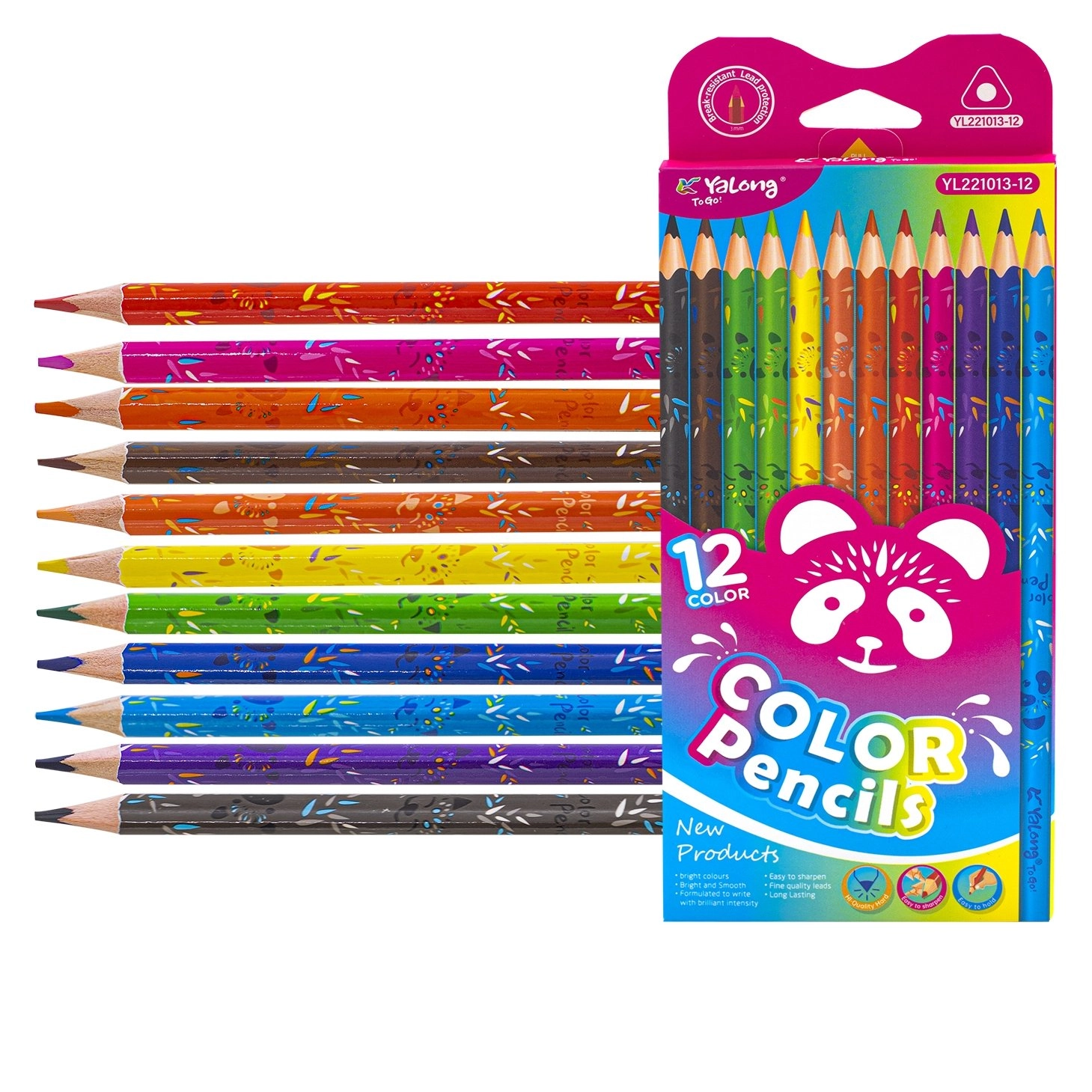 Набор цветных карандашей Yalong YL221013-12 (12 цветов) в Узбекистане