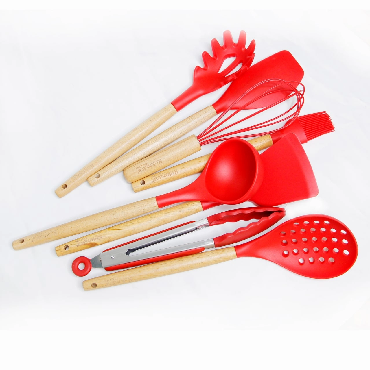 Набор кухонных инструментов из  силикона Kukmara - 9 предмет.(розовый, красный) онлайн