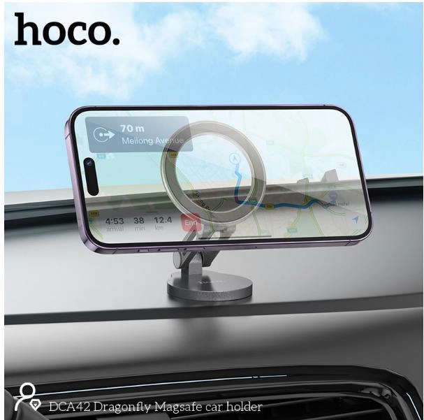 Hoco DCA42 for magsafe magnetic car holder avtomobil ushlagichi qora bo'lib to'lash