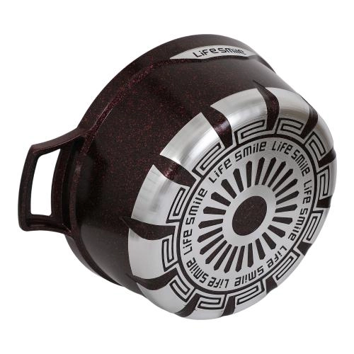 Granit qoplamali, 28 sm Lifesmile kastryul-fri pishirgichi (qora, kulrang, to‘q qizil) onlayn