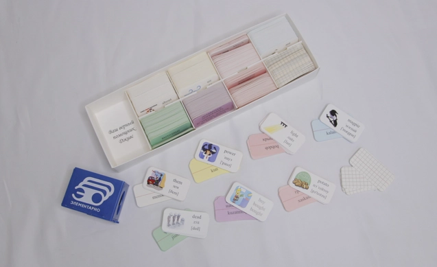 "Elementarno 800" kartochkalari eng mashhur inglizcha so'zlar bilan bo'lib to'lash