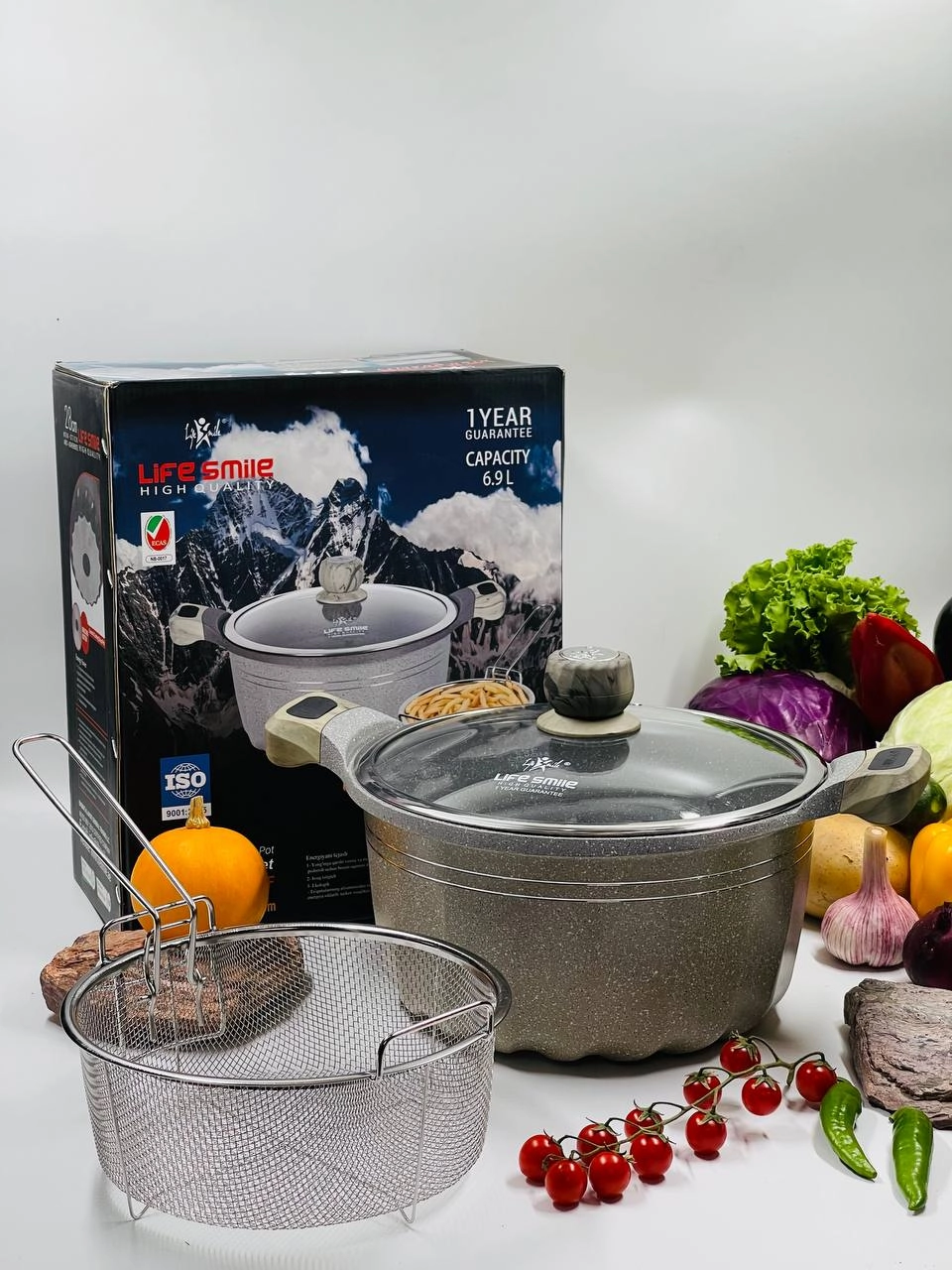 Казан Life Smile 28см 6.9л, BEIGE в Узбекистане