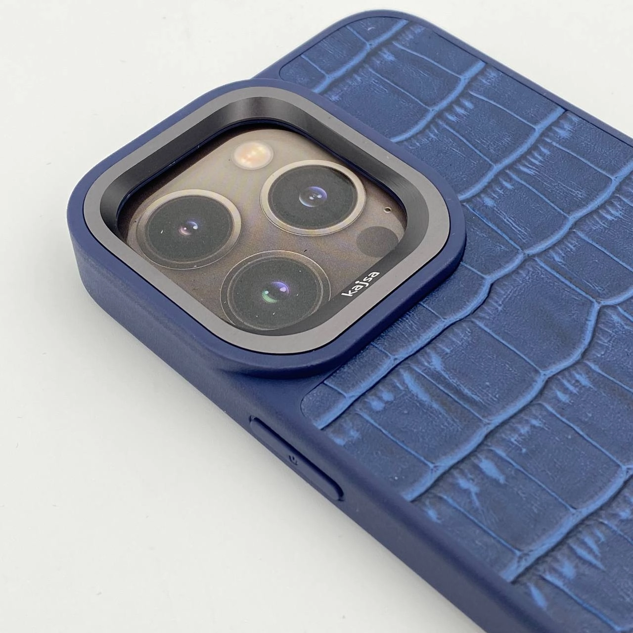 iPhone 15 Pro Max uchun Kajsa Croco Pattern ko'k g'ilofi O'zbekistonda