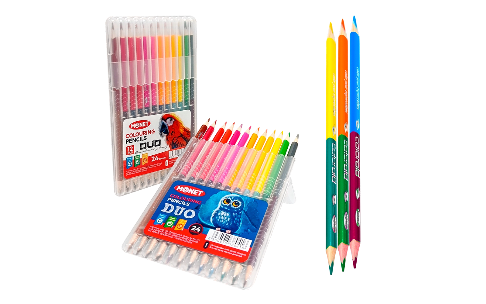 Цветные карандаши Monet Duo Plastic 24 цветов MCL010 купить