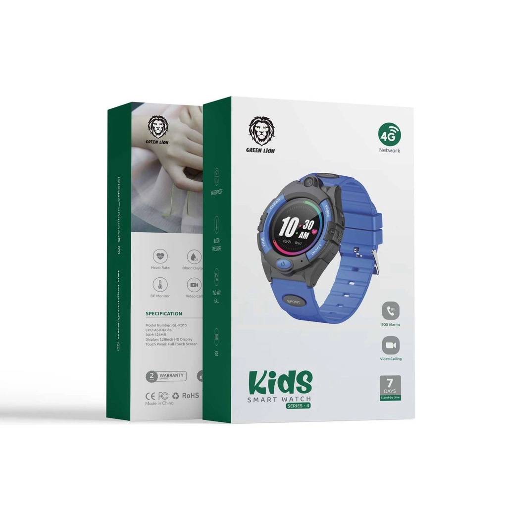 Green Lion 4G Kids Smart Watch Series 4 ko'k smart soati sotib olish