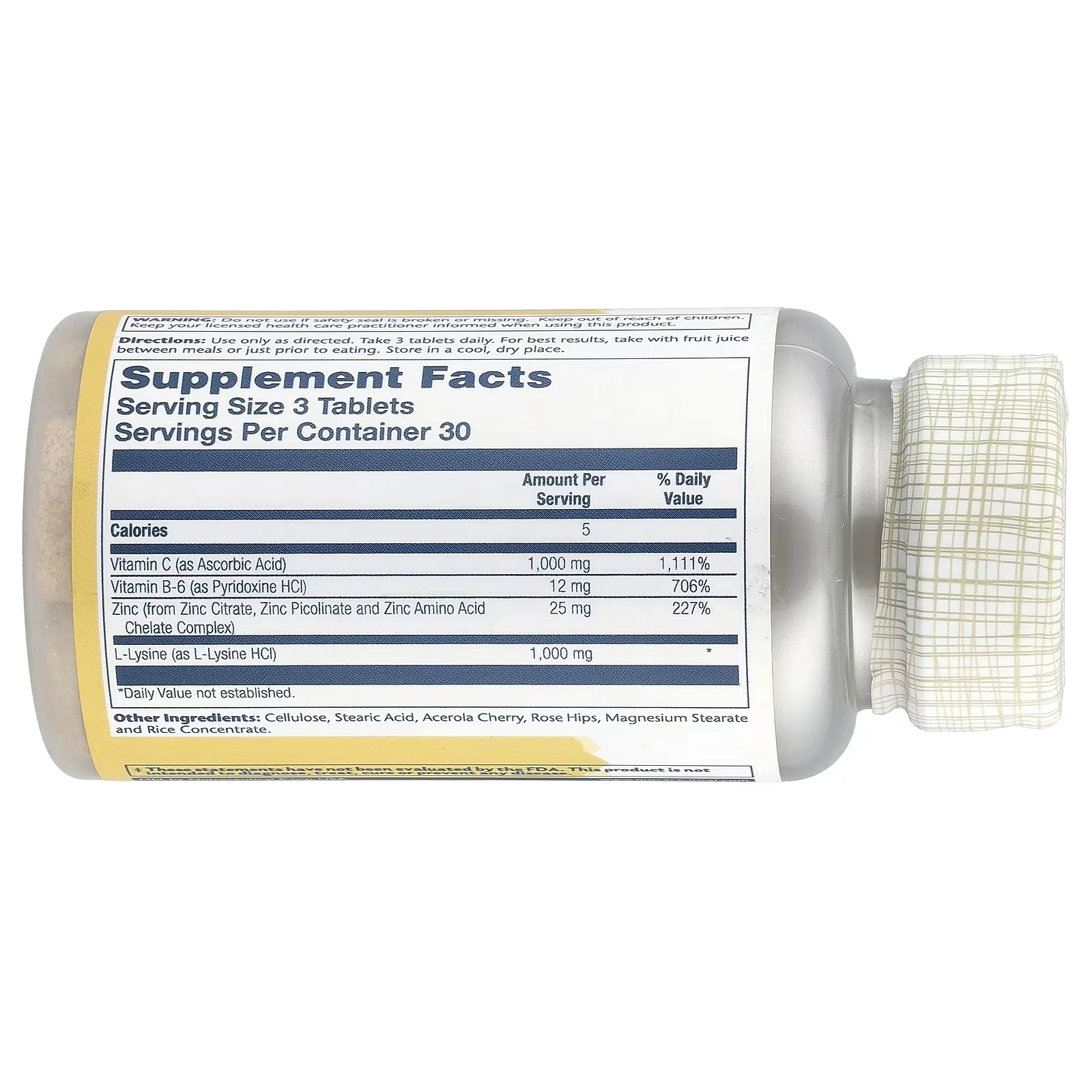 Solaray, L-lizin, 985 mg, 90 ta tabletkalar (04860) arzon