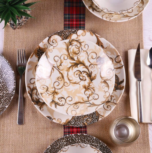 Fiyat (24 buyumli) dasturxon servizi Organik ORG24YS01DB1171 sotib olish