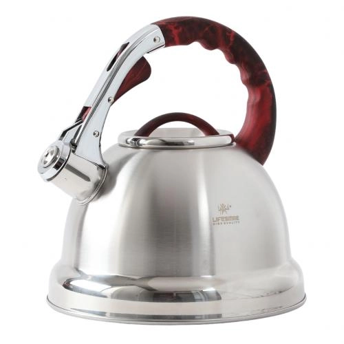 Чайник со свистком 3 л. от Life Smile (серая ручка, чёрная ручка, бордовая ручка) в Узбекистане