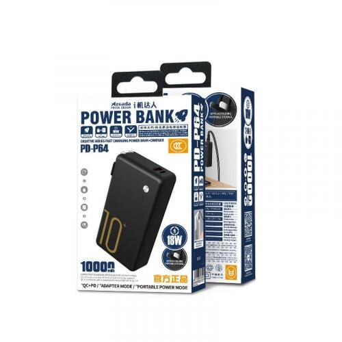 Azeada Creative Series PD-P64 10000 mAh (Black) tashqi akkumulyatori onlayn