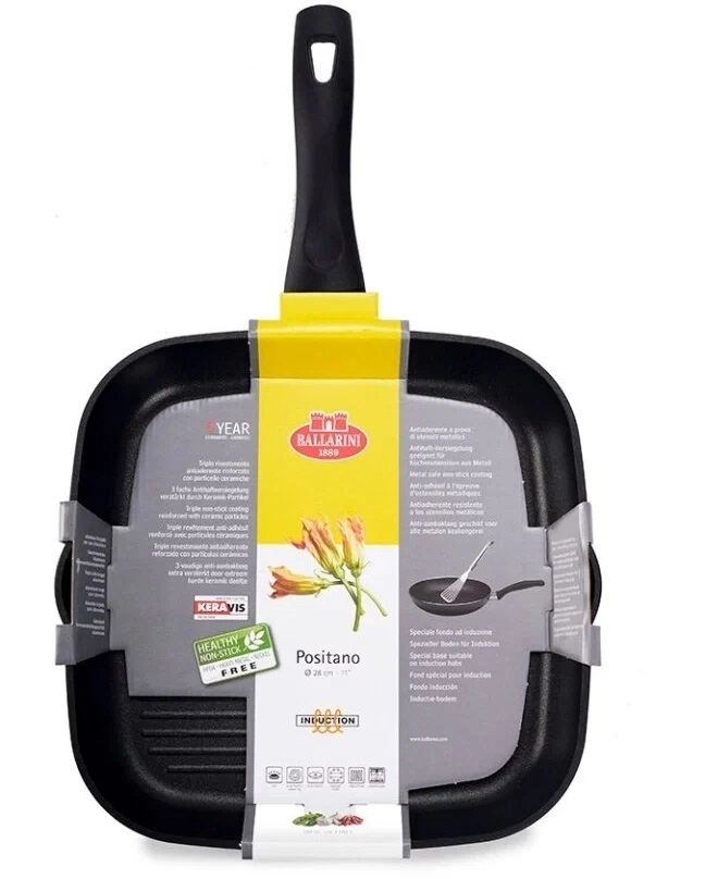 Сковорода-гриль Ballarini Rivarolo Più, черная / белая, 28 см, RP9F0.28 недорого