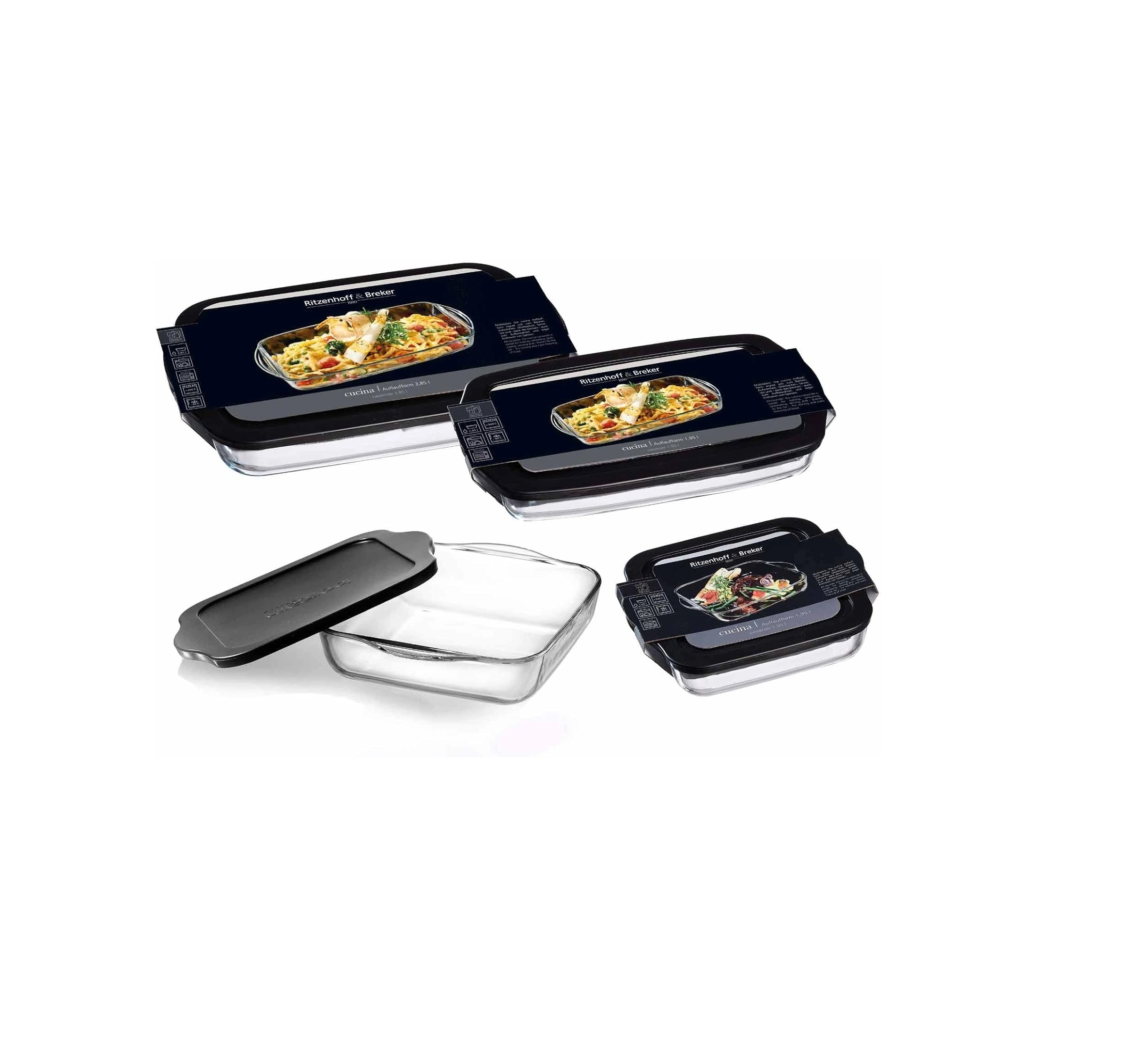 Прямоугольная стеклянная форма для запекания 1,95 л "Cucina", Ritzenhoff & Breker 807257 недорого