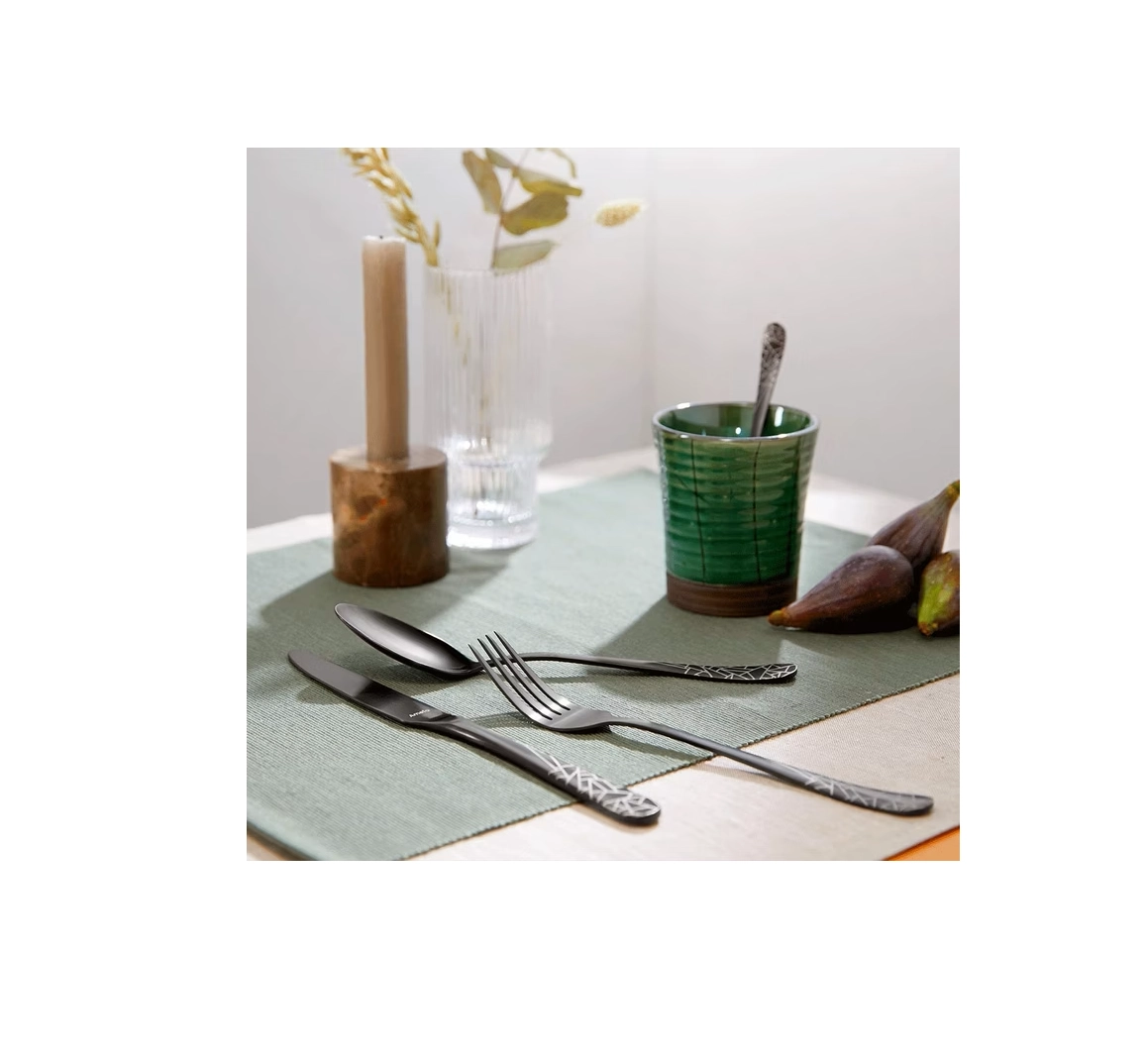 Amefa Austin Frost 16 oshxona anjomlari to'plami PVD qora 1418ATTR18B60 O'zbekistonda