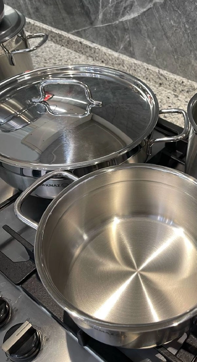 Korkmaz Alfa Grande idishlar to'plami, zanglamaydigan po'latdan, qopqoqli, A1089 O'zbekistonda