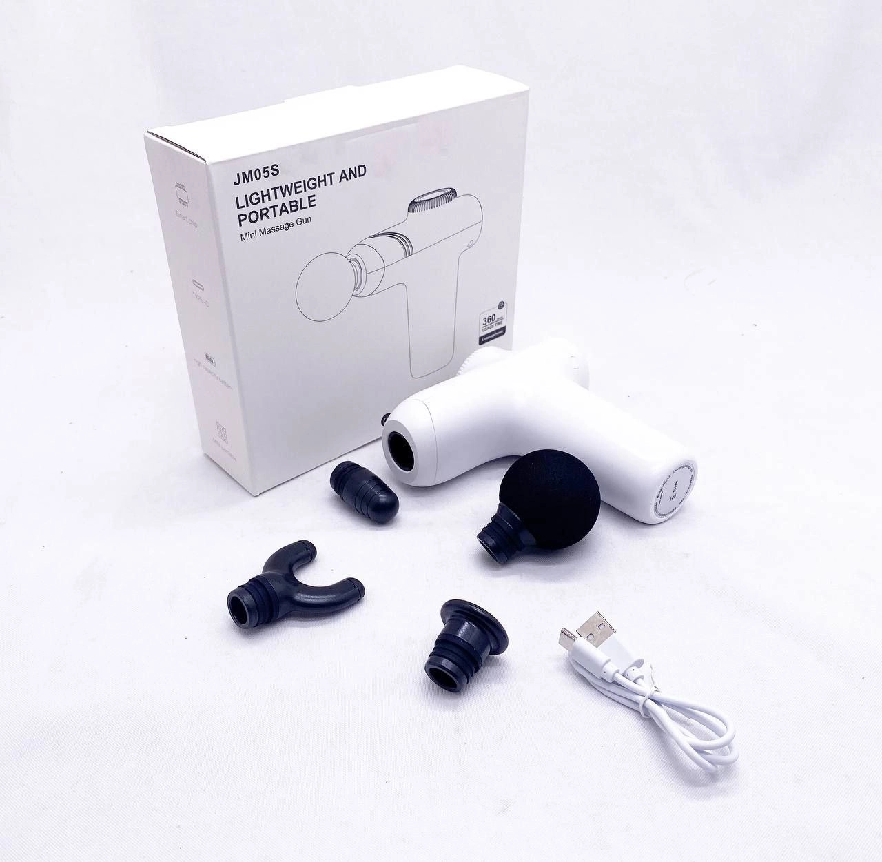 Портативный массажер JM05S Massager Gun mini белый недорого