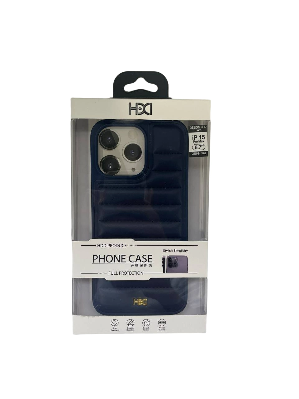 iPhone 15 Pro Max uchun HDD Leather Pillows HBC020 ko'k g‘ilofi O'zbekistonda