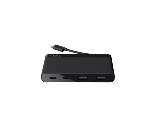Концентратор Belkin USB-C 4-PORT MINI HUB, 3.0, BLK (F4U090btBLK) недорого