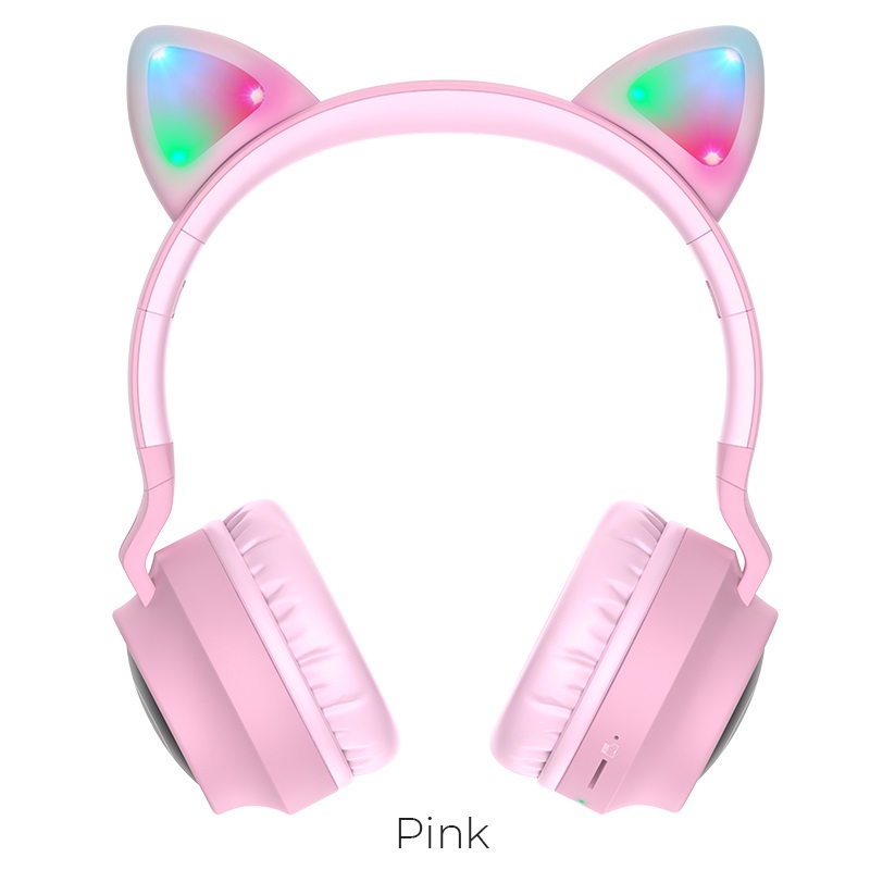 Беспроводные наушники Hoco W27 Cat ear (Rose-Gray) онлайн