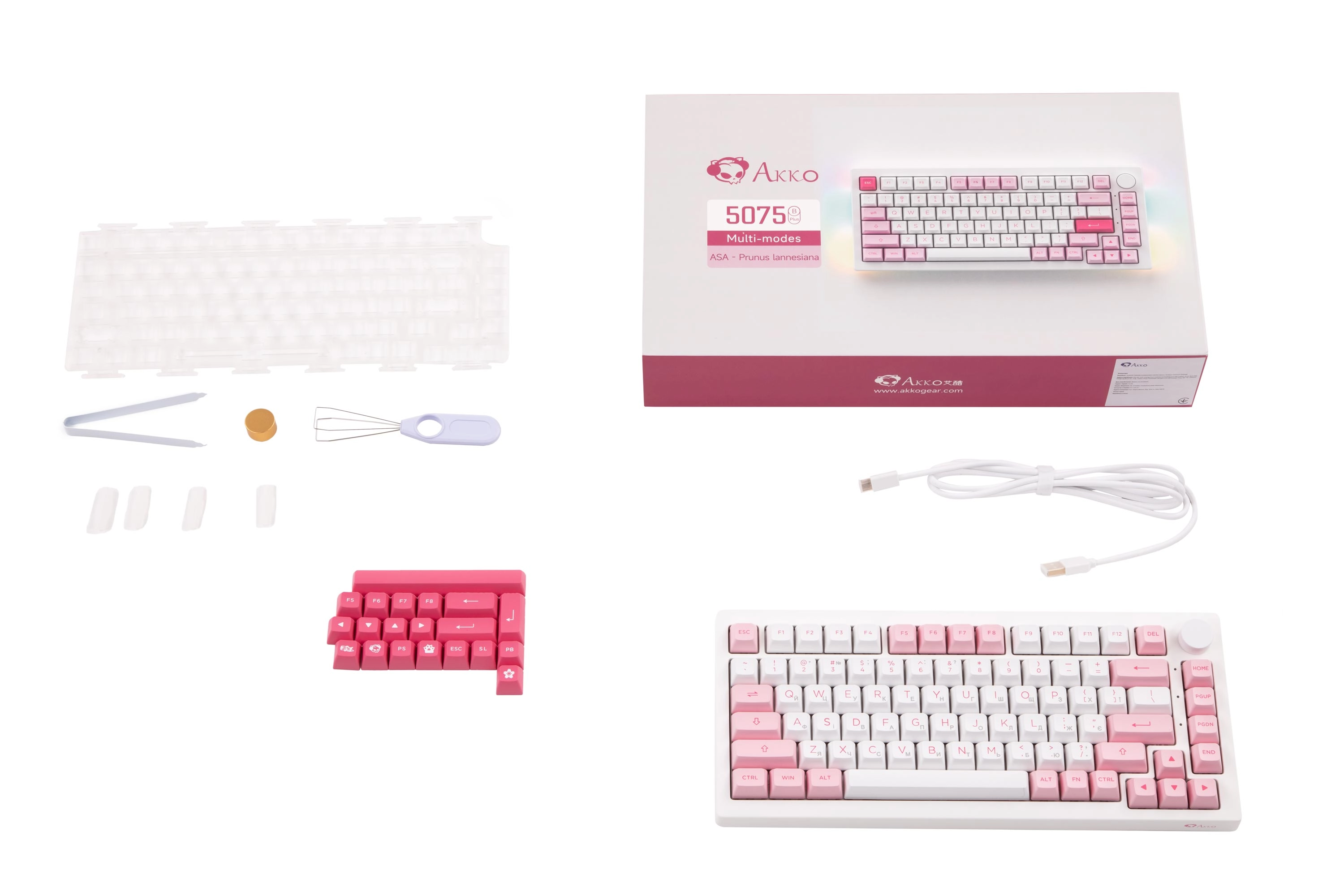 Клавиатура AKKO 5075B Plus Prunus Lannesiana CS RGB серебро недорого