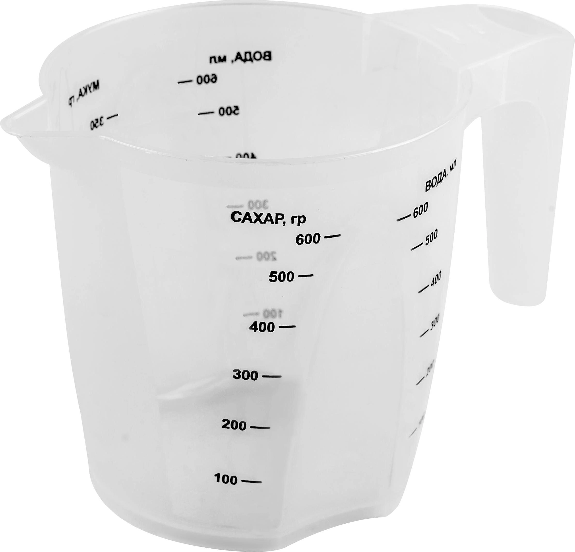 Кувшин мерный Plast Team STOCKHOLM, с ручкой, 0,6л, 165х105х110 arzon