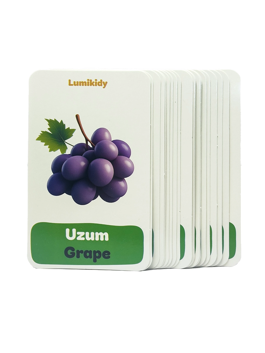 Bolalar rivojlanishi uchun kartochkalar: Mevalar - Fruits (ingliz tilida) yetkazib berish