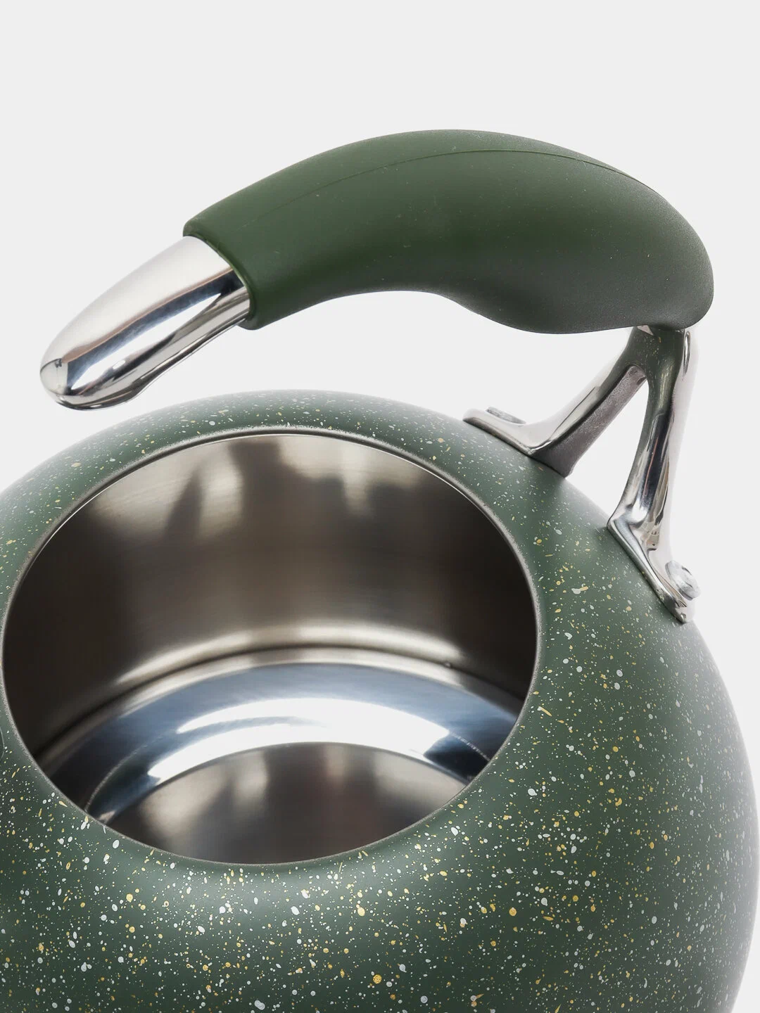 Чайник Kukmara из нержавеющей стали 3 л, со свистком, с силиконовой ручкой (ч-03) рассрочка