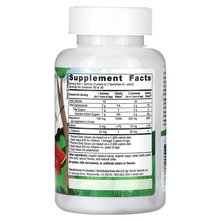 Nordic Naturals Kids Calm, жевательные таблетки для детей, клубника и арбуз, 60 шт (30172) недорого