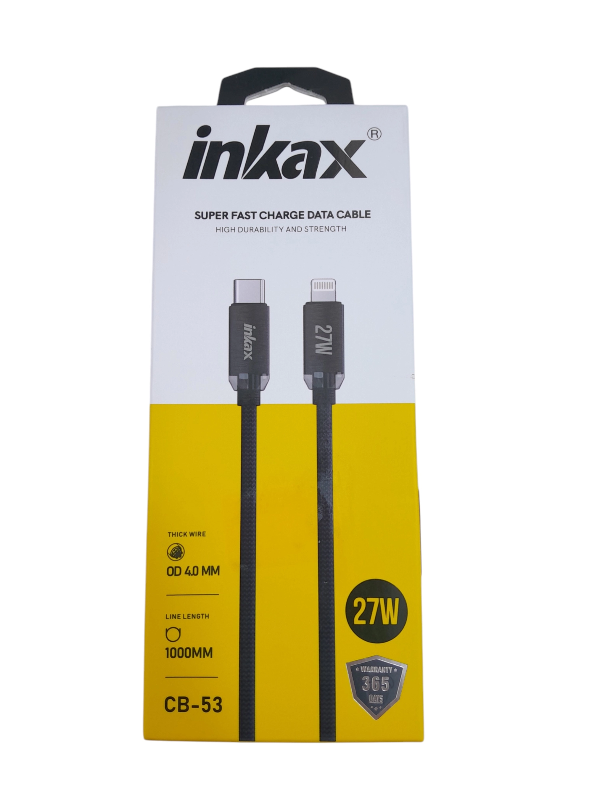 Inkax CB-53 Type-C to Lightning 27W 1m kabeli, Black arzon