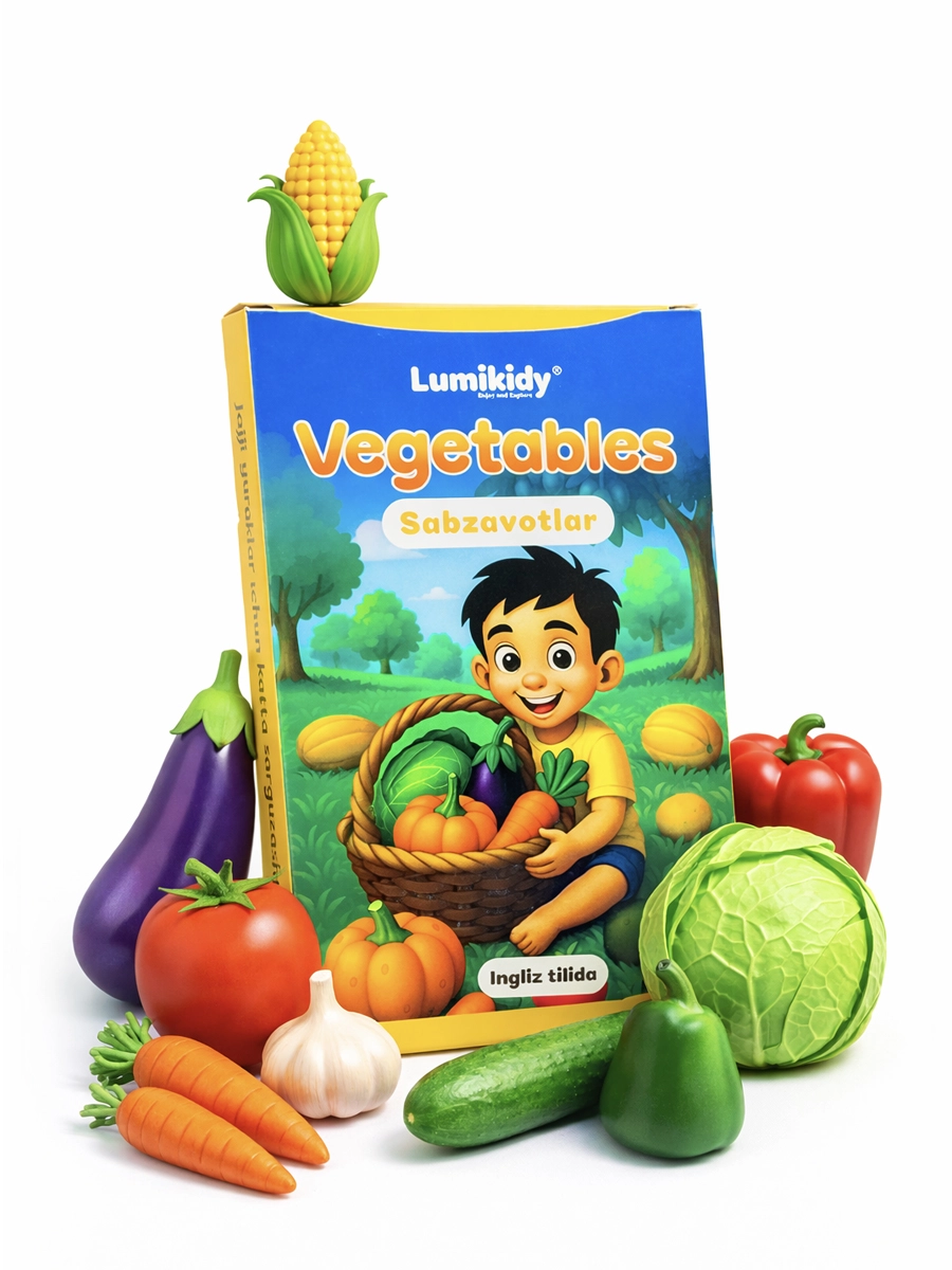 Bolalar rivojlanishi uchun kartochkalar: Sabzavotlar- Vegetables (ingliz tilida) sotib olish