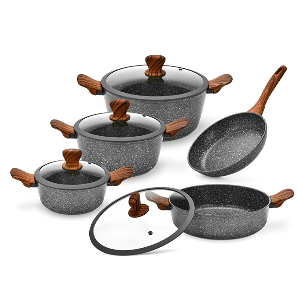 Набор посуды RADIANT Fissman 9 предмет алюминий с антипригарным покрытием купить