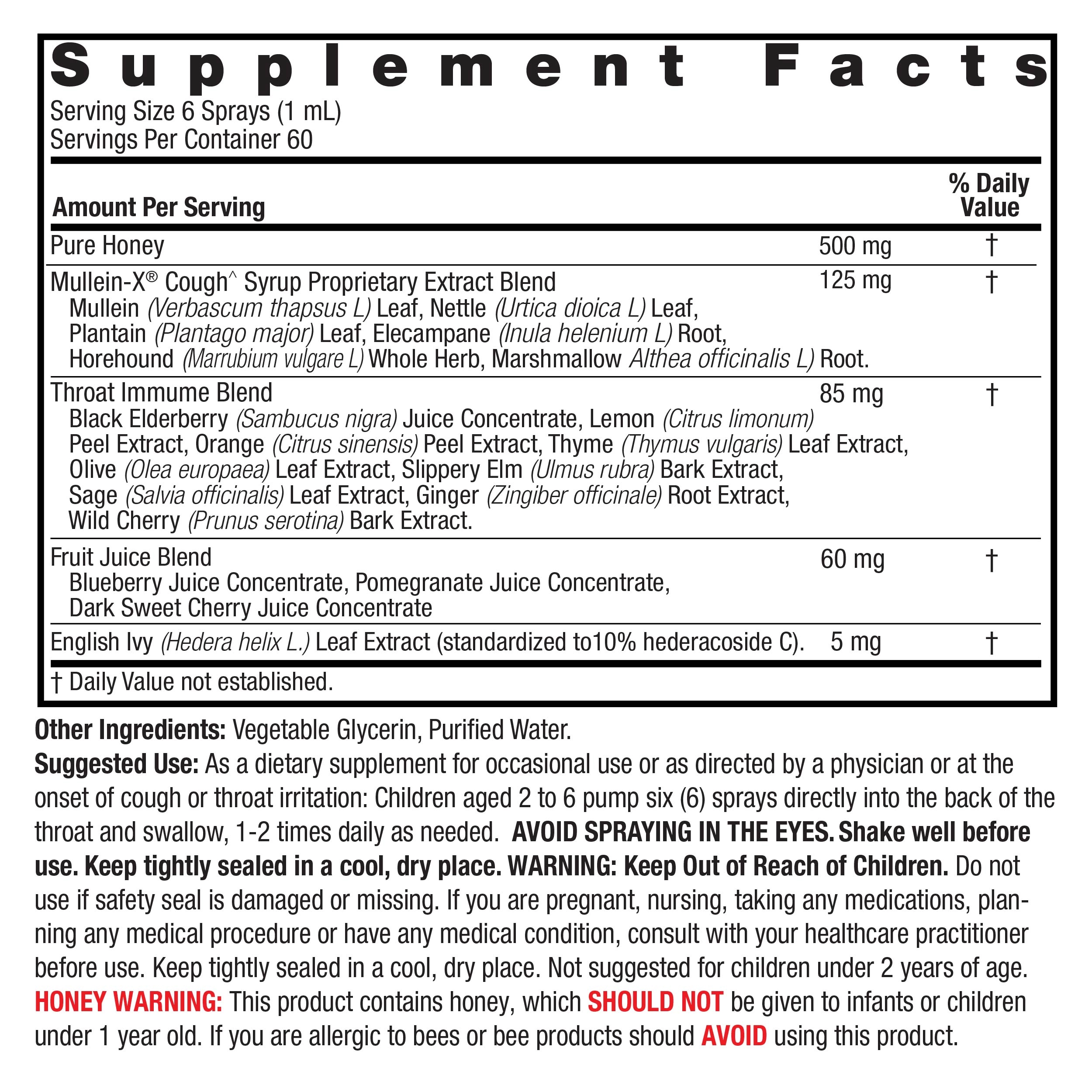 Nature's Answer Детский спрей для горла Mullein-X, 2 унции (26257) недорого