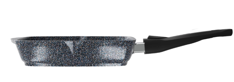 Сковорода Мечта квадрат съемной ручкой и крышкой Темно-синий (28см) в Узбекистане