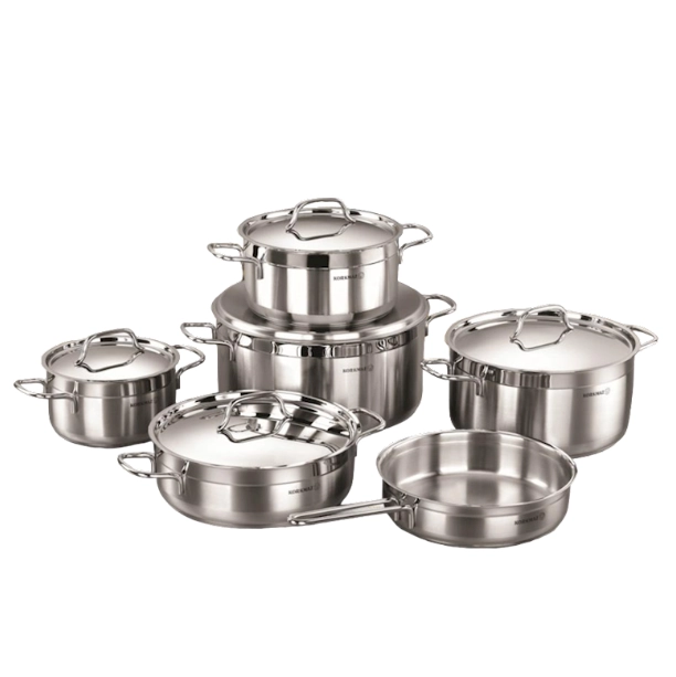 Набор посуды Korkmaz Alfa XL, нержавеющая сталь, с крышкой, 11 предметов, серебристый (A1641) купить