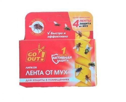Липкая лента от мух Go Out (4 шт) недорого