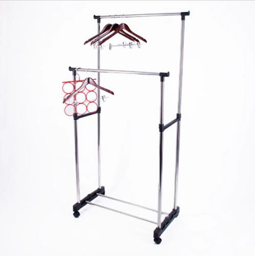 Double-pole clothes hanger – polga qo‘yiluvchi, ikkitalik ko‘chma kiyim ilgich - rasm №2 Double-pole clothes hanger – polga qo‘yiluvchi, ikkitalik ko‘chma kiyim ilgich sotib olish