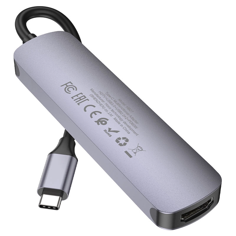 Hoco HB27 Type-C HDTV + USB3.0 + USB2.0*2 + PD HUB adapteri O'zbekistonda
