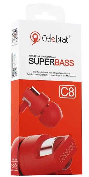 Celebrat C8 red naushniki arzon
