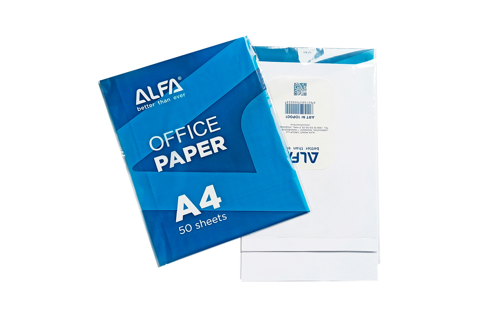 Alfa ofis qog‘ozi A4, 50 varaq, o‘ramda sotib olish