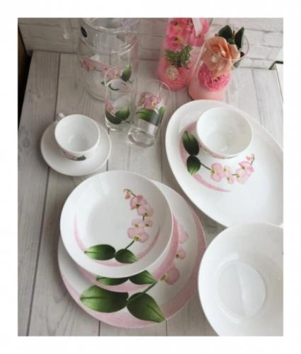 Столовый сервиз Luminarc Pink orchid 46 пр. на 6 персон в Узбекистане