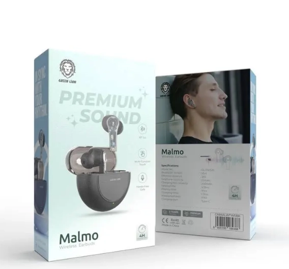 Green Lion Malmo Wireless Earbuds qora simsiz quloqchini arzon