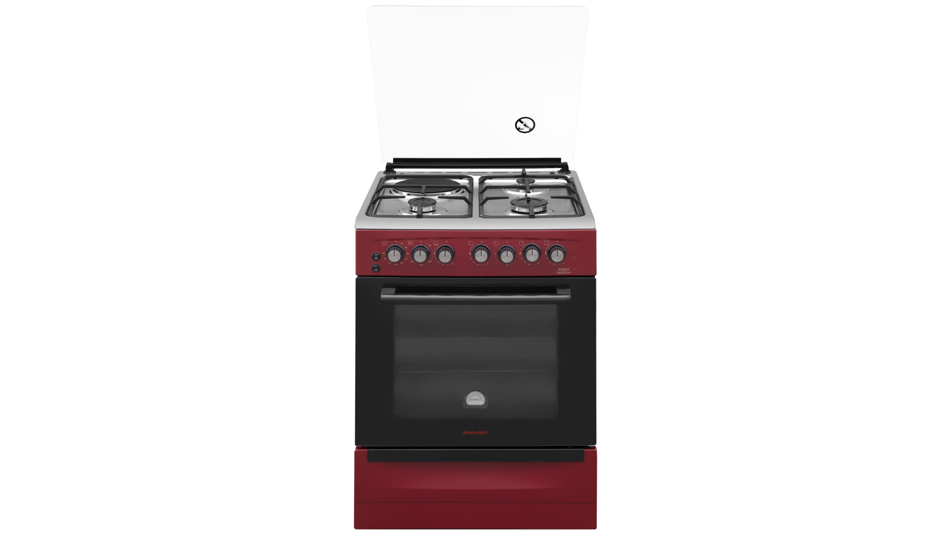 Shivaki 6302-K GK Burgundy elektr+gaz plitasi onlayn