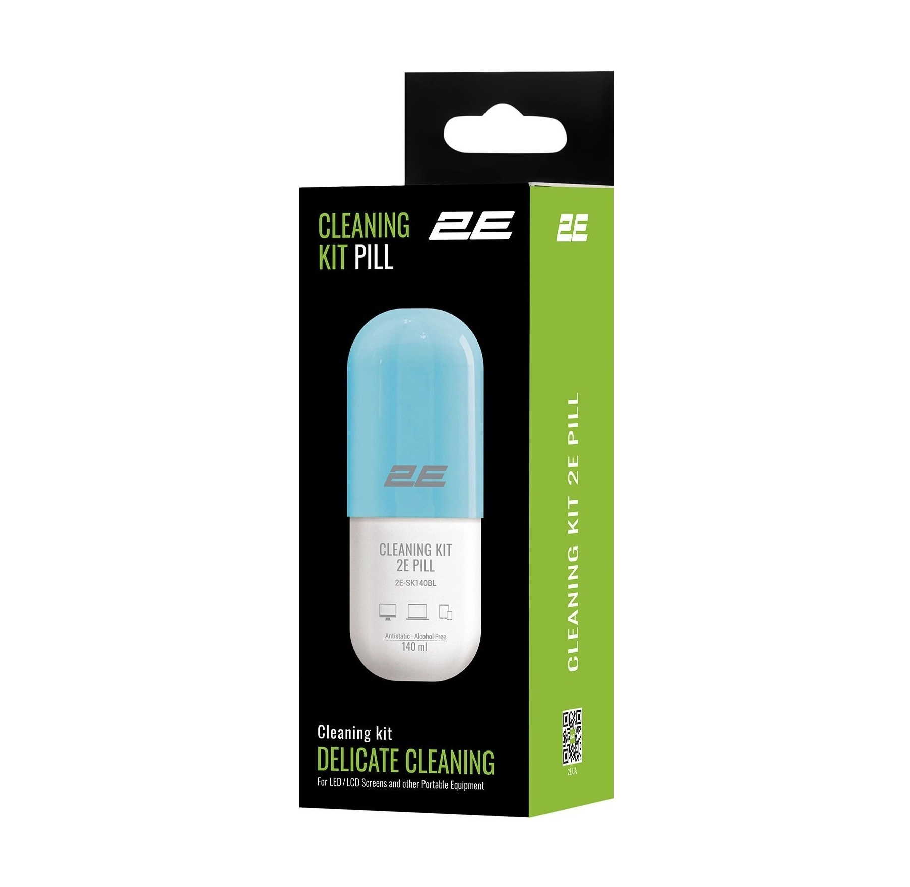 2E PILL tozalash to&lsquo;plami orgtexnika uchun (140ml suyuqlik + 20sm salfetka), White-blue onlayn